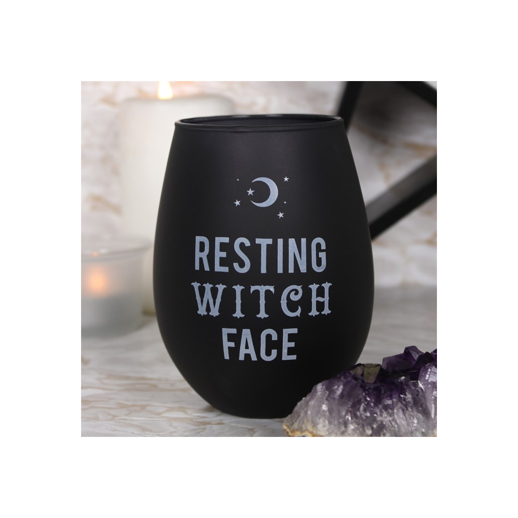 Resting Witch Face Stemless Wine Glass N/A