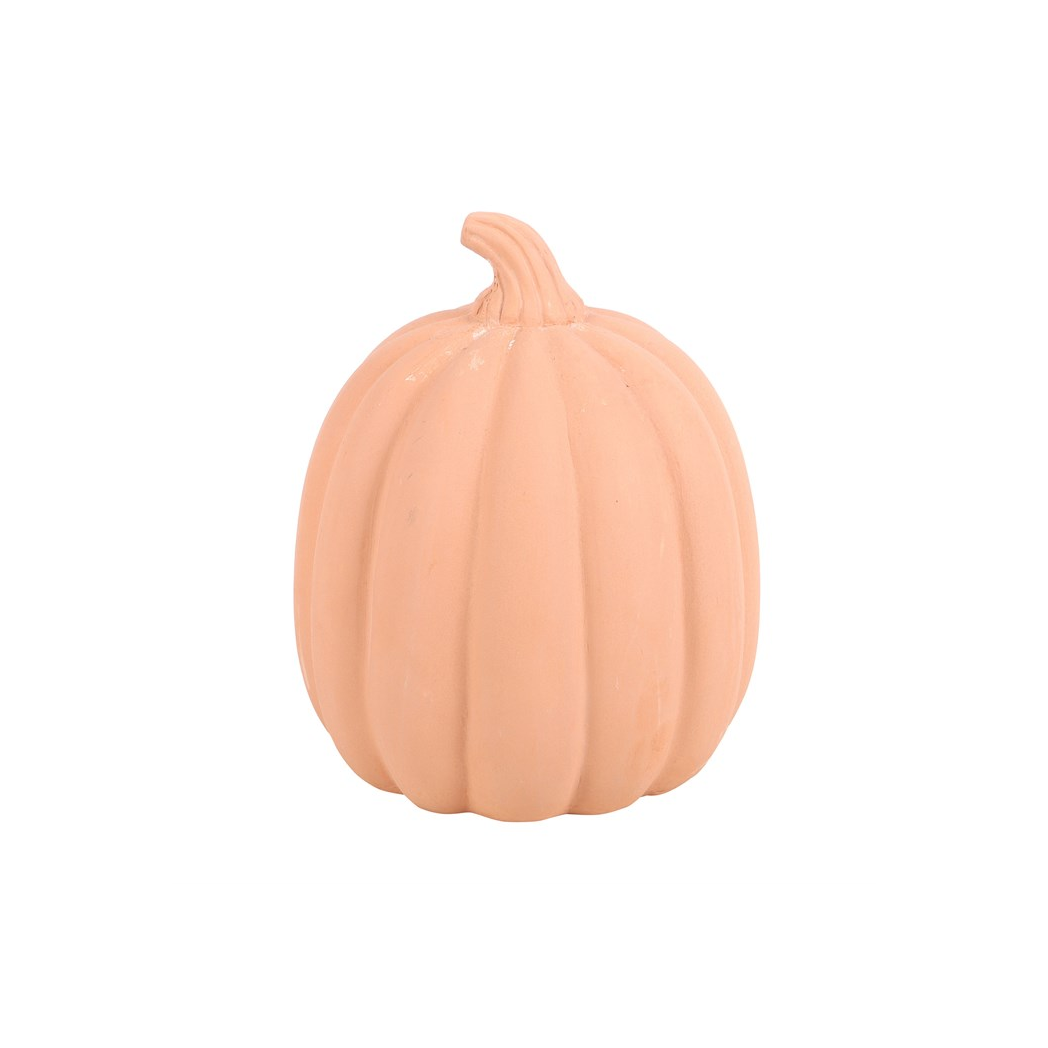 Reusable terracotta pumpkin ornament for porch or home
