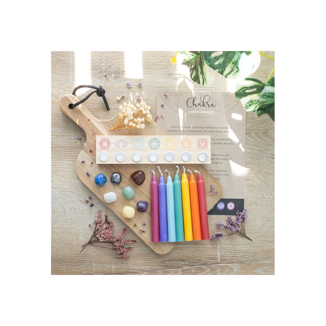 Chakra Energy Candle and Crystal Gift Set N/A