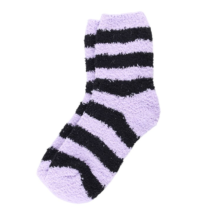 Pastel Purple Striped Socks in Coffin Gift Box N/A