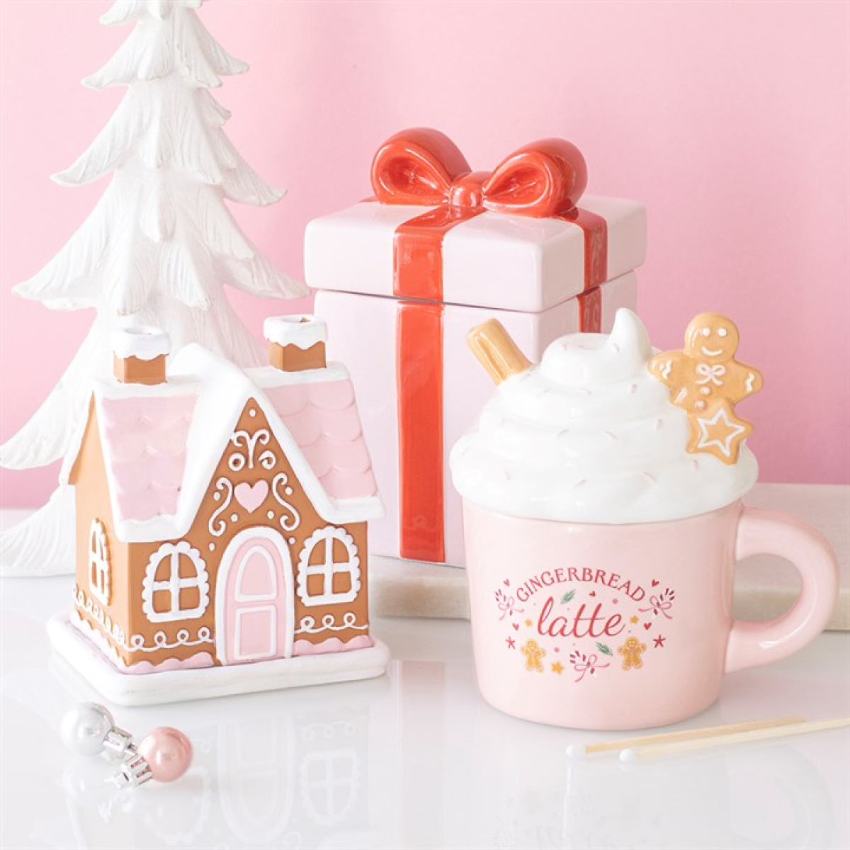 Pink Gingerbread House Incense Cone Burner N/A