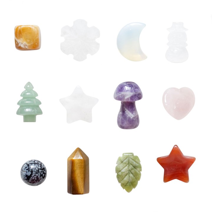 Crystal advent calendar with festive gemstone shapes