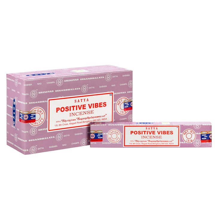 Satya Positive Vibes incense box and sticks