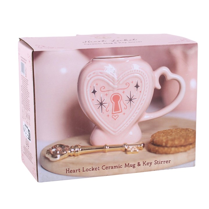 Heart Locket Mug and Key Stirrer N/A