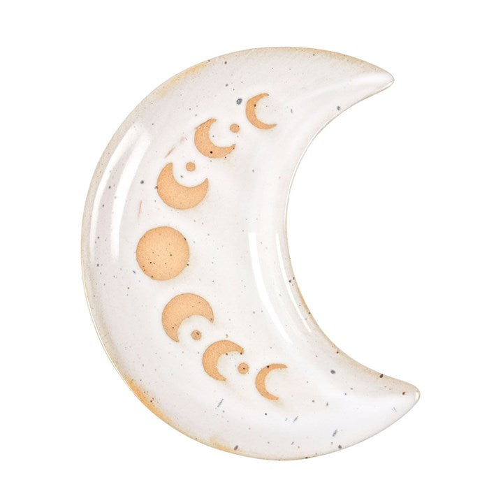 Crescent moon phase ceramic jewellery trinket tray