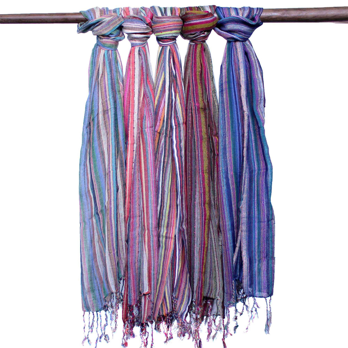 Indian Boho Scarves - 22x72cm - Random Purples AW Dropship UK