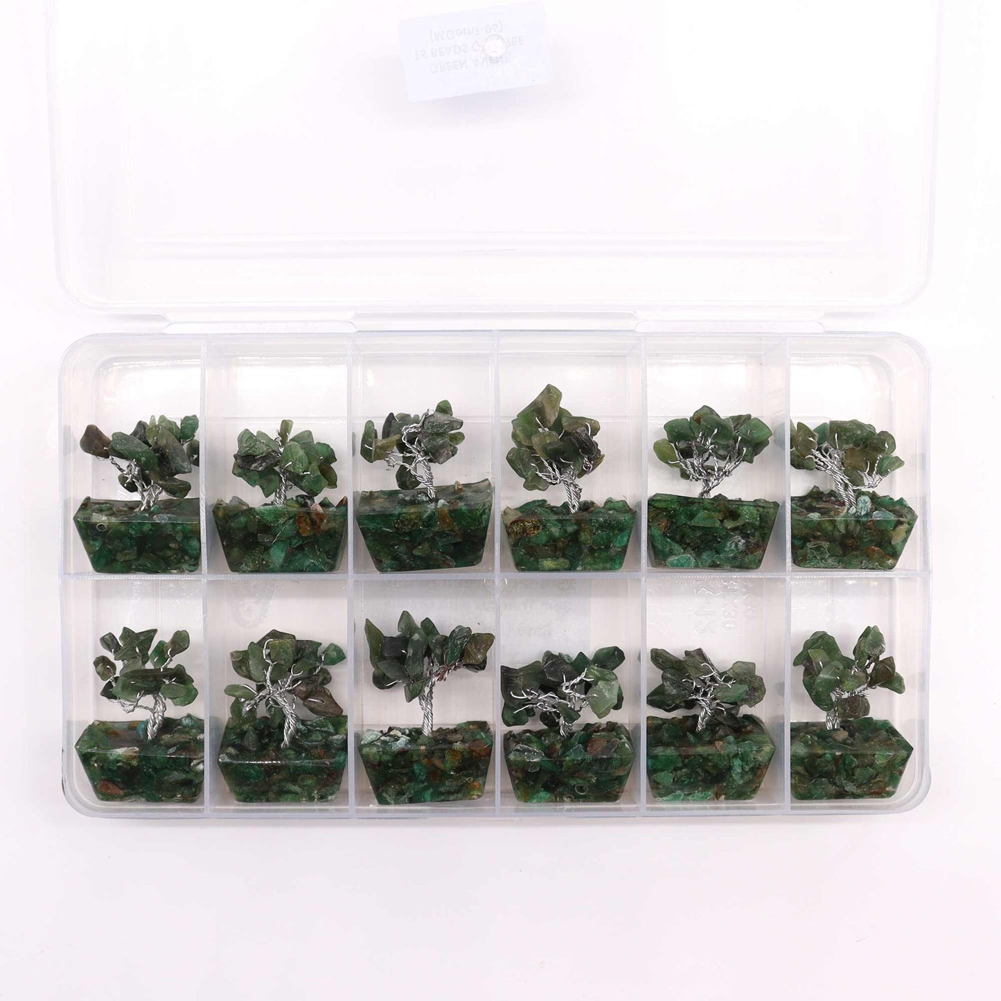 Mini Gemstone Tree On Orgonite Base - Green Aventurine (15 stones) AW Dropship UK