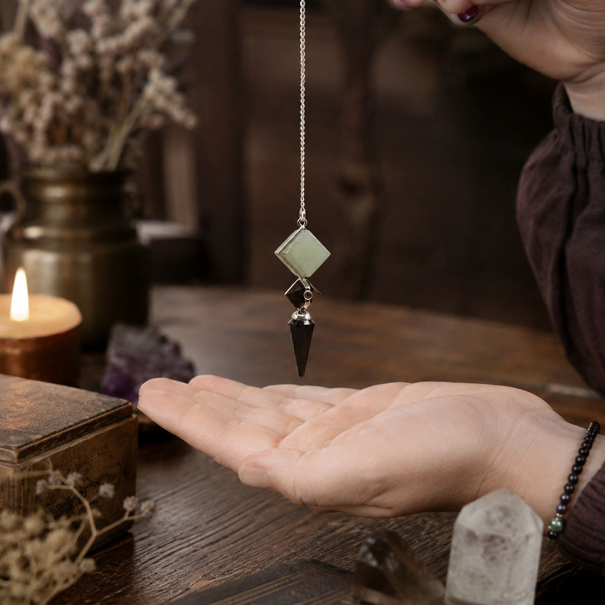 Builder of Realms - Three Piece Pendulum - Black Agate - Green Aventurine - Tiger Eye AW Dropship UK
