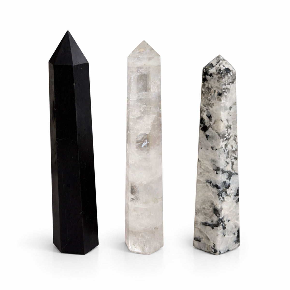 Gemstone Six Face Obelisk Point approx 17cm - Black Tourmaline AW Dropship UK