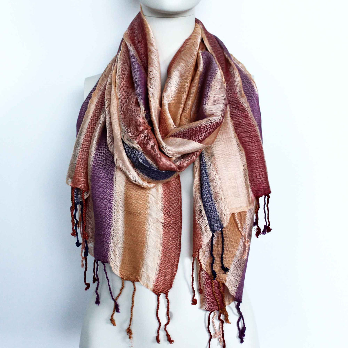 Lrg Indian Boho Scarves - 28x72cm - Random Greens AW Dropship UK