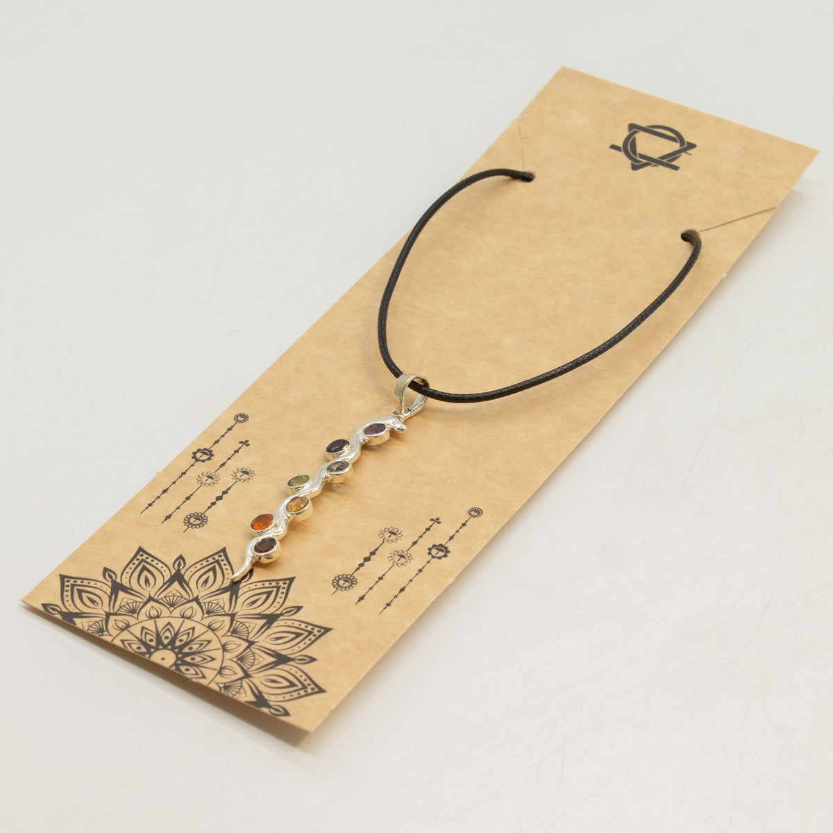 Indian Devotional Pendant - Silver Plated (45cm Cord)- Snake Chakra AW Dropship UK