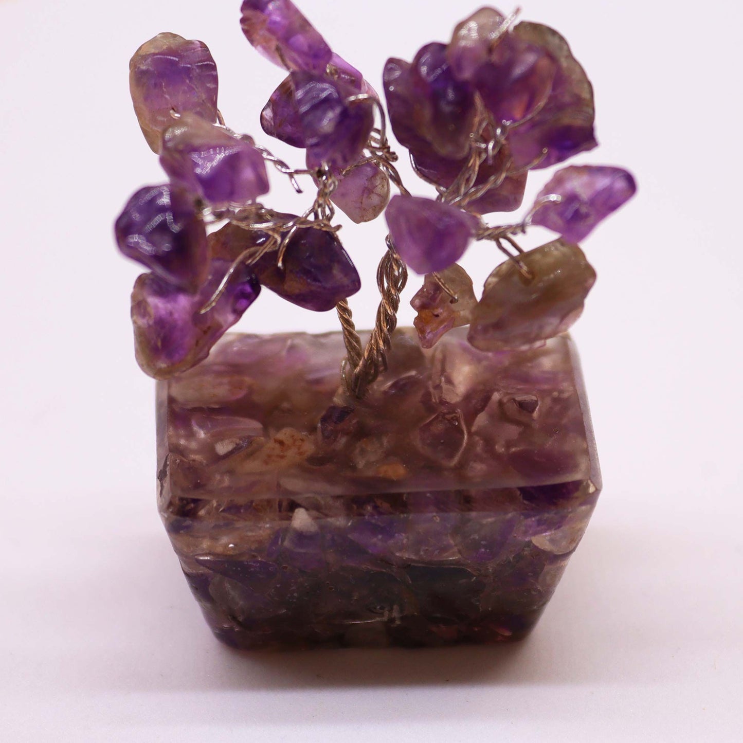 Mini Gemstone Tree On Orgonite Base - Amethyst (15 stones) AW Dropship UK