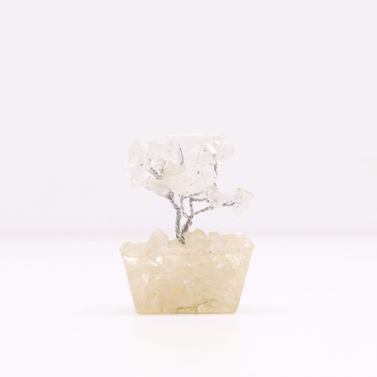 Mini Gemstone Tree On Orgonite Base - Rock Quartz (15 stones) AW Dropship UK