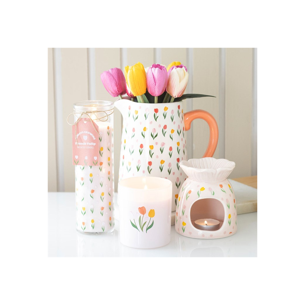 Tulip Print Ceramic Flower Jug N/A