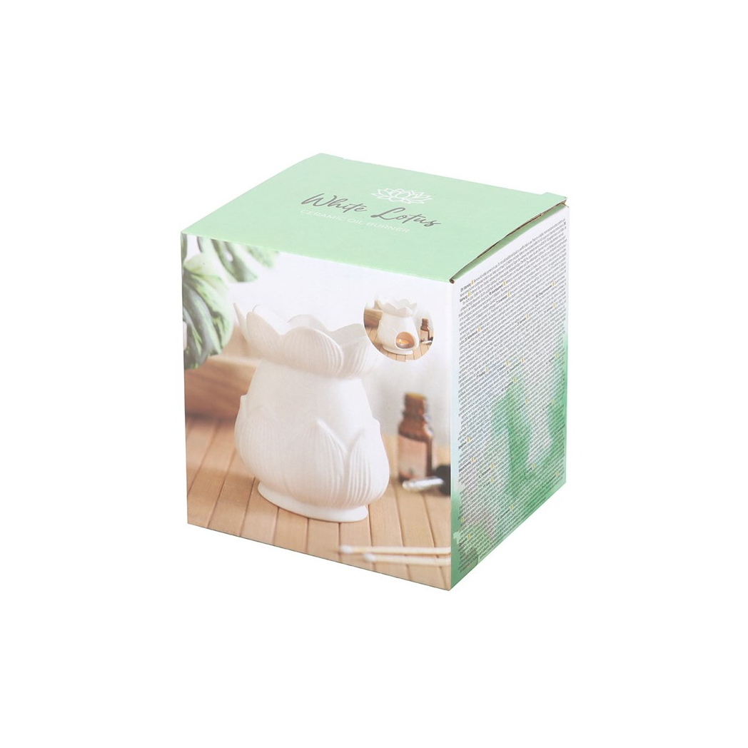 White lotus flower oil burner wellbeing gift