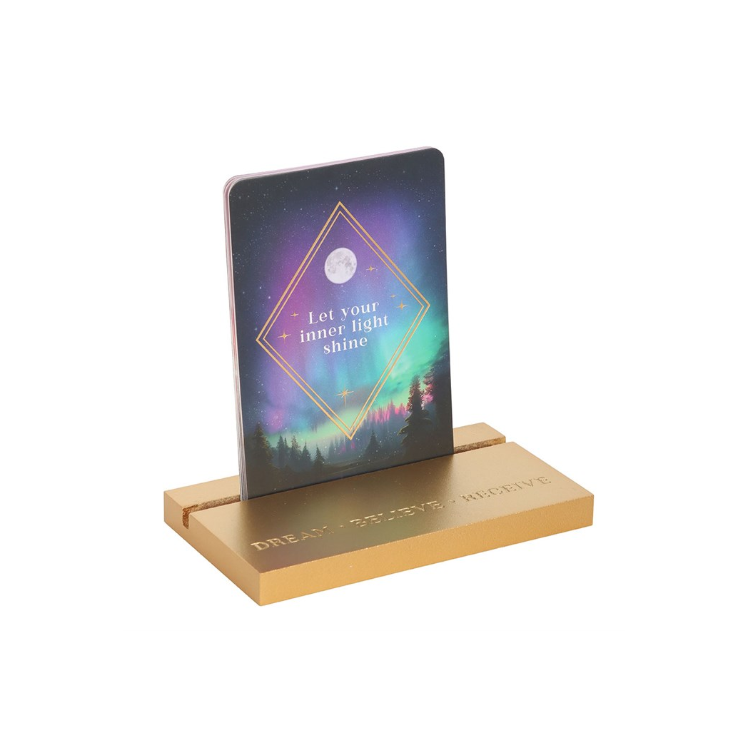 Ethereal Affirmation Cards with Wooden Stand N/A