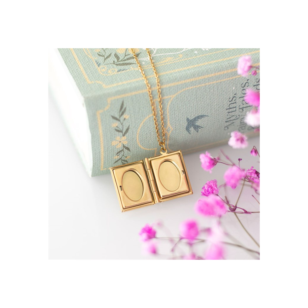 Book Shaped Locket Necklace in Gift Box N/A