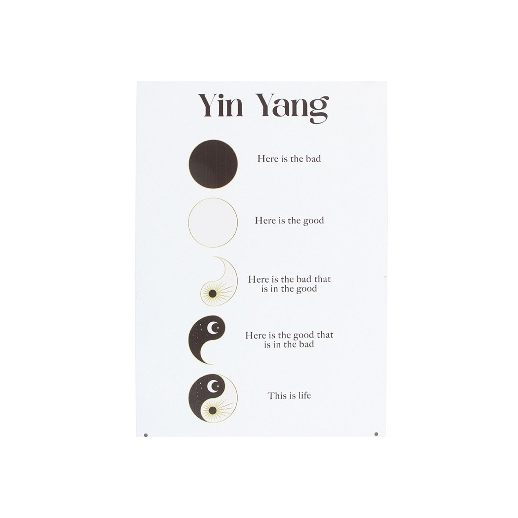 30cm Yin Yang Hanging Metal Sign N/A