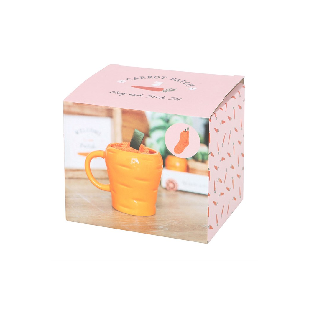 Carrot Shaped Mug and Socks Set N/A