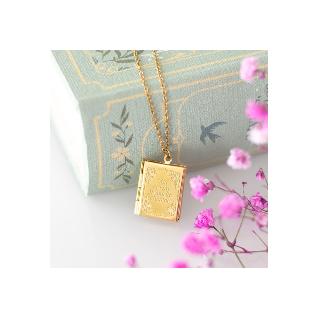 Book Shaped Locket Necklace in Gift Box N/A