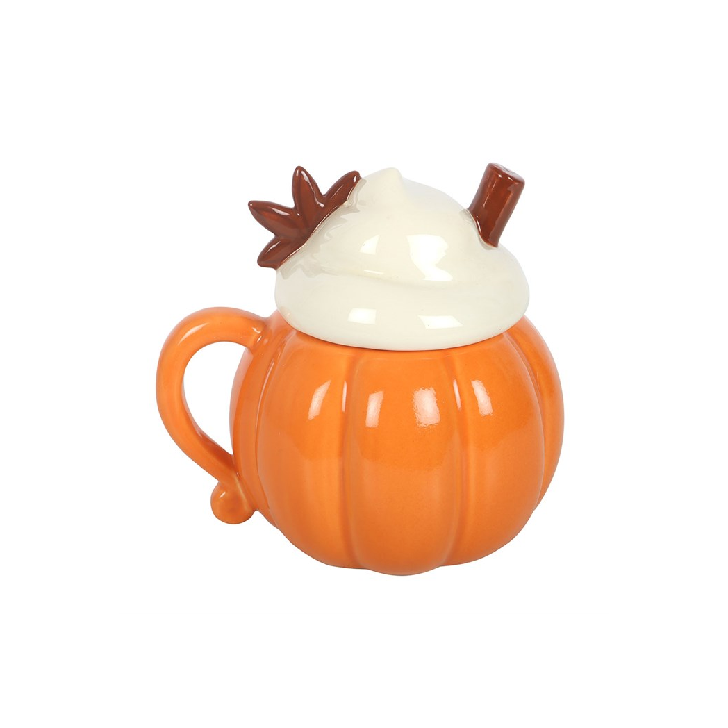 400ml pumpkin shaped mug with cream style lid