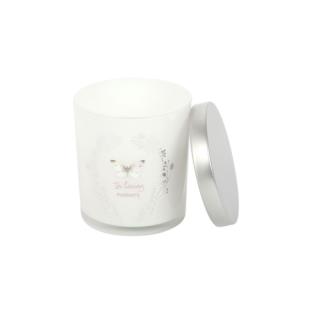 In Loving Memory White Butterfly Vanilla Candle N/A