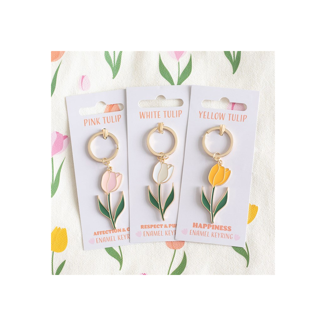 White Tulip Keyring