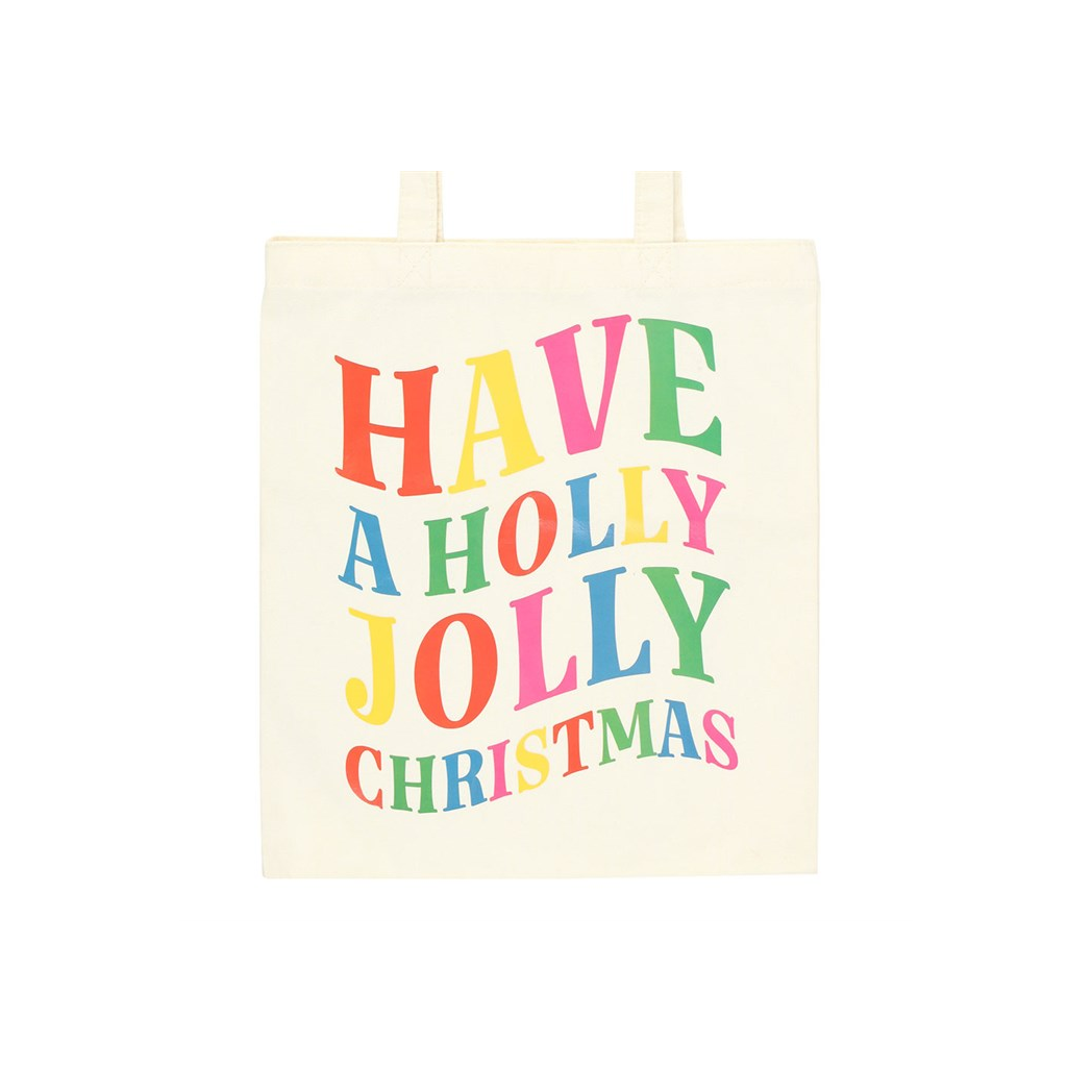 Holly Jolly Christmas Polyester Tote Bag N/A