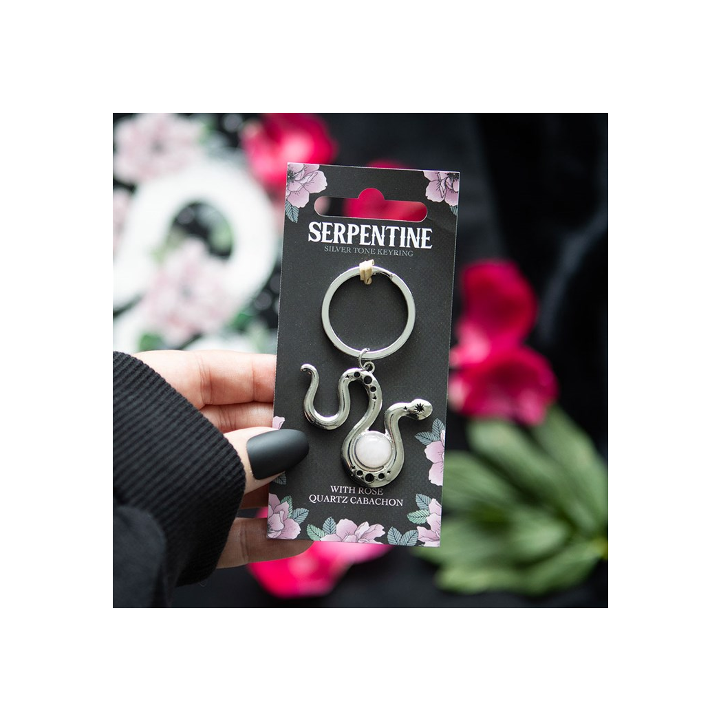 Snake Keyring with Rose Quartz Crystal N/A