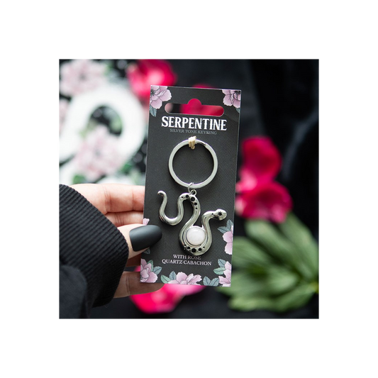Snake Keyring with Rose Quartz Crystal N/A