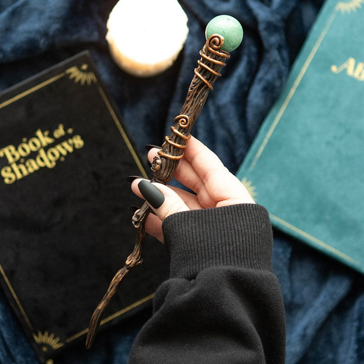 Abundance Green Aventurine Crystal Wand with Pouch N/A