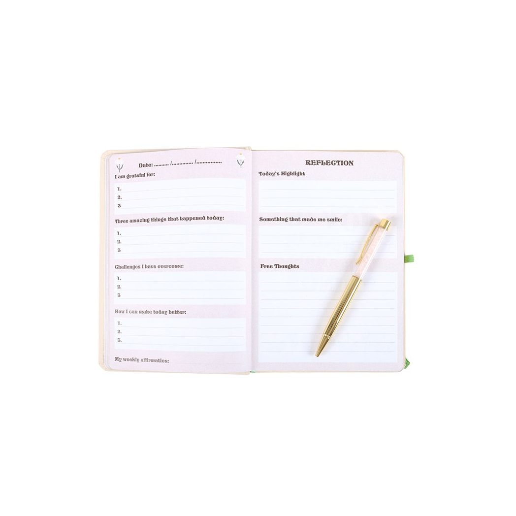 Keep Going, Keep Growing A5 Notebook with Rose Quartz Pen N/A