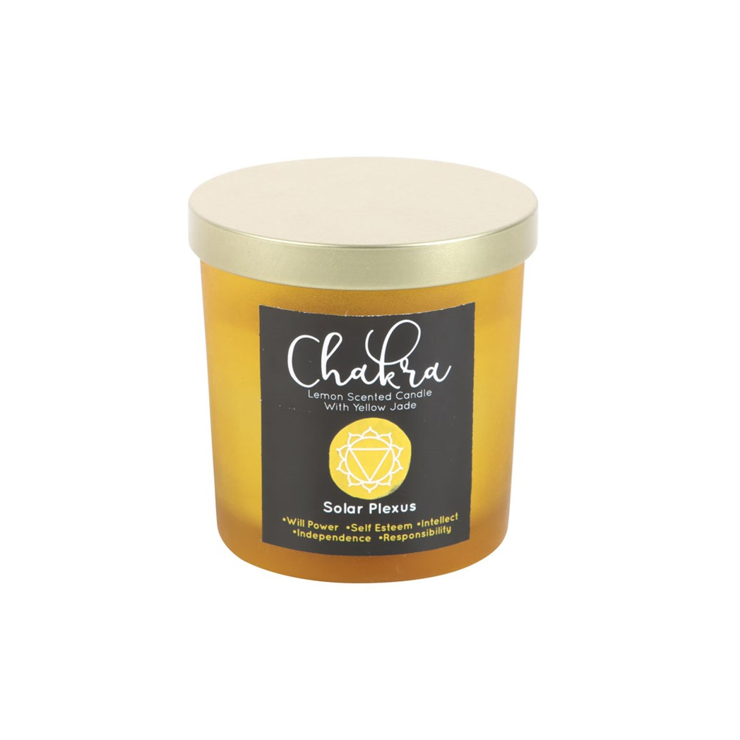 Solar Plexus Chakra Lemon Crystal Chip Candle