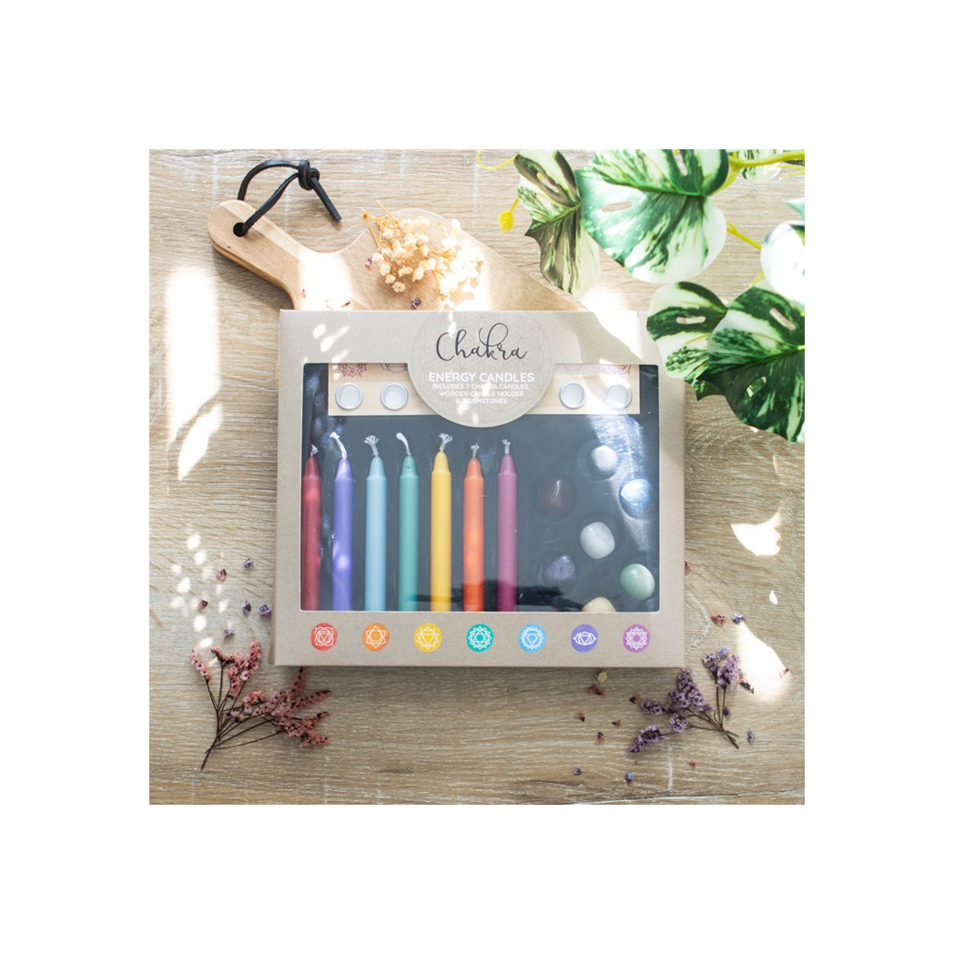 Chakra Energy Candle and Crystal Gift Set N/A