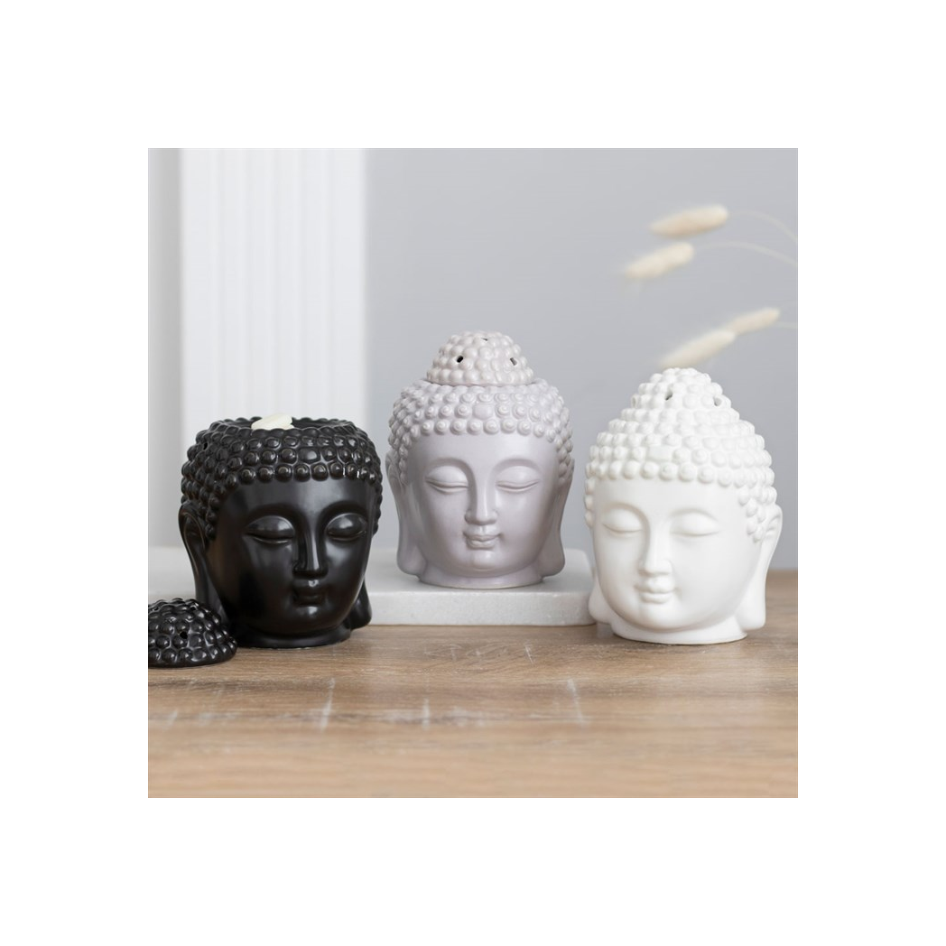 White Buddha head oil burner wellness gift