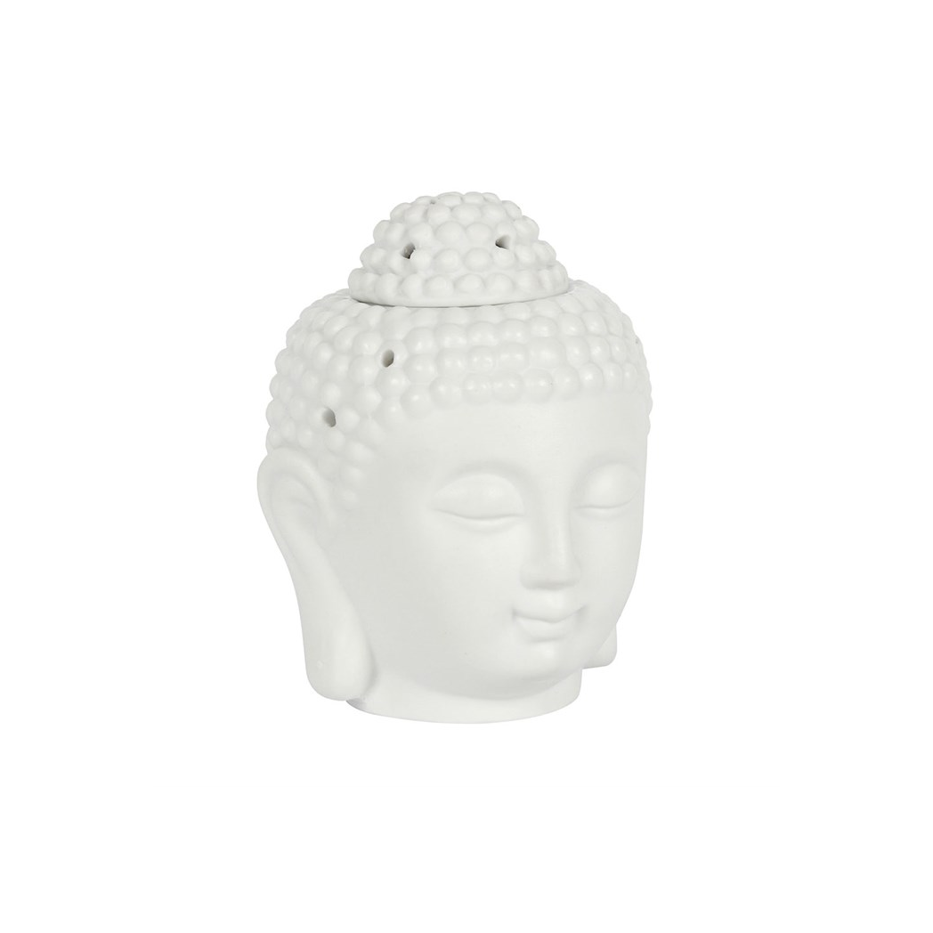 White Buddha head oil burner close up