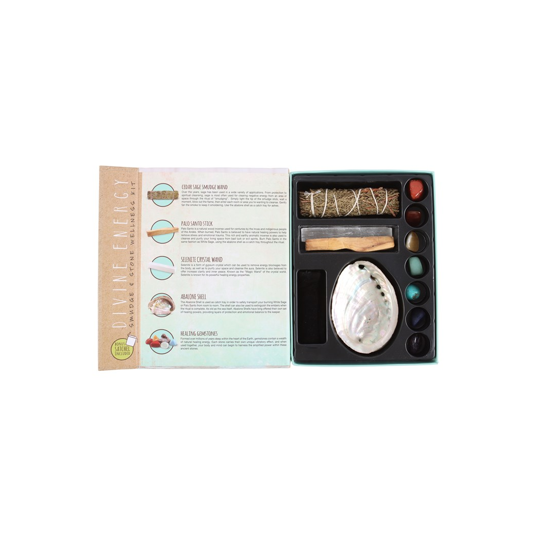Divine Energy Smudge and Stone Wellness Kit N/A