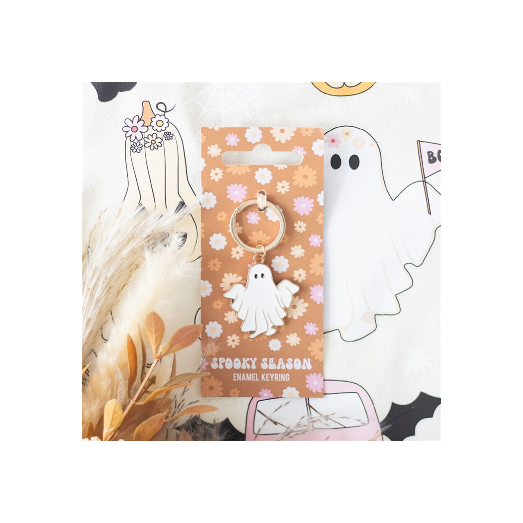Spooky Season Groovy Ghost Keyring N/A
