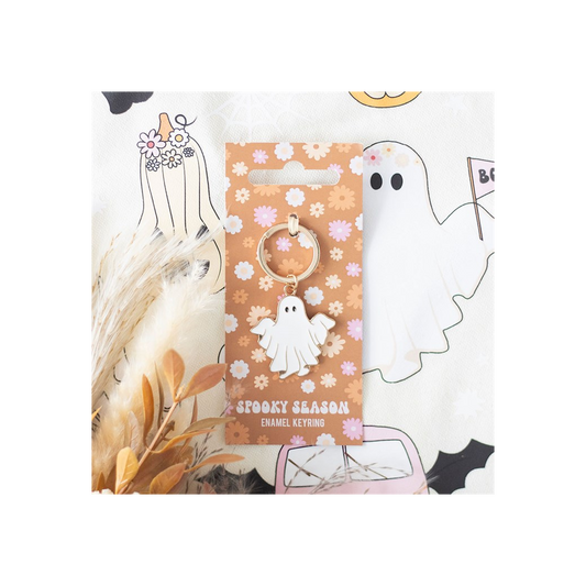 Spooky Season Groovy Ghost Keyring N/A