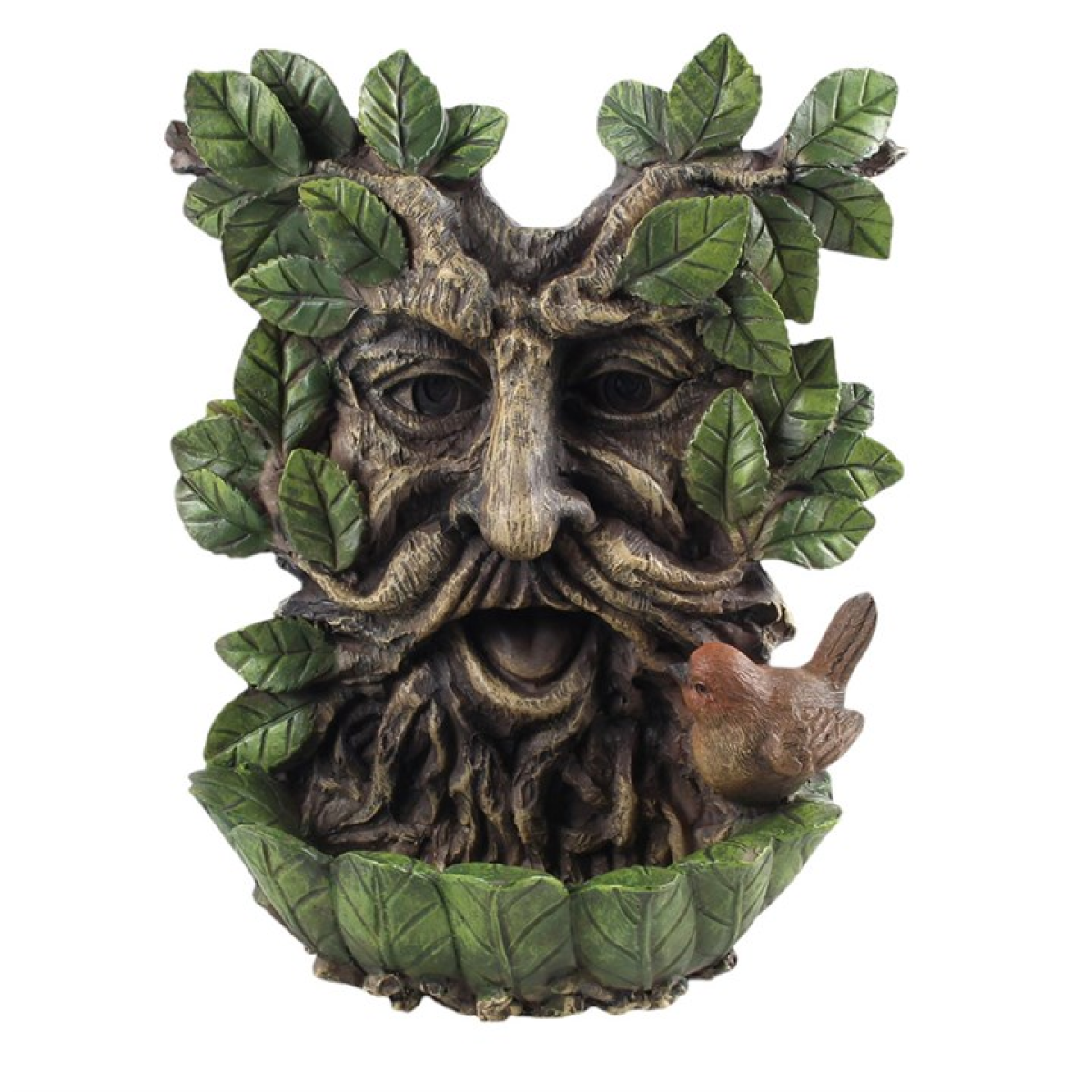 Green Man Wall Bird Bath N/A