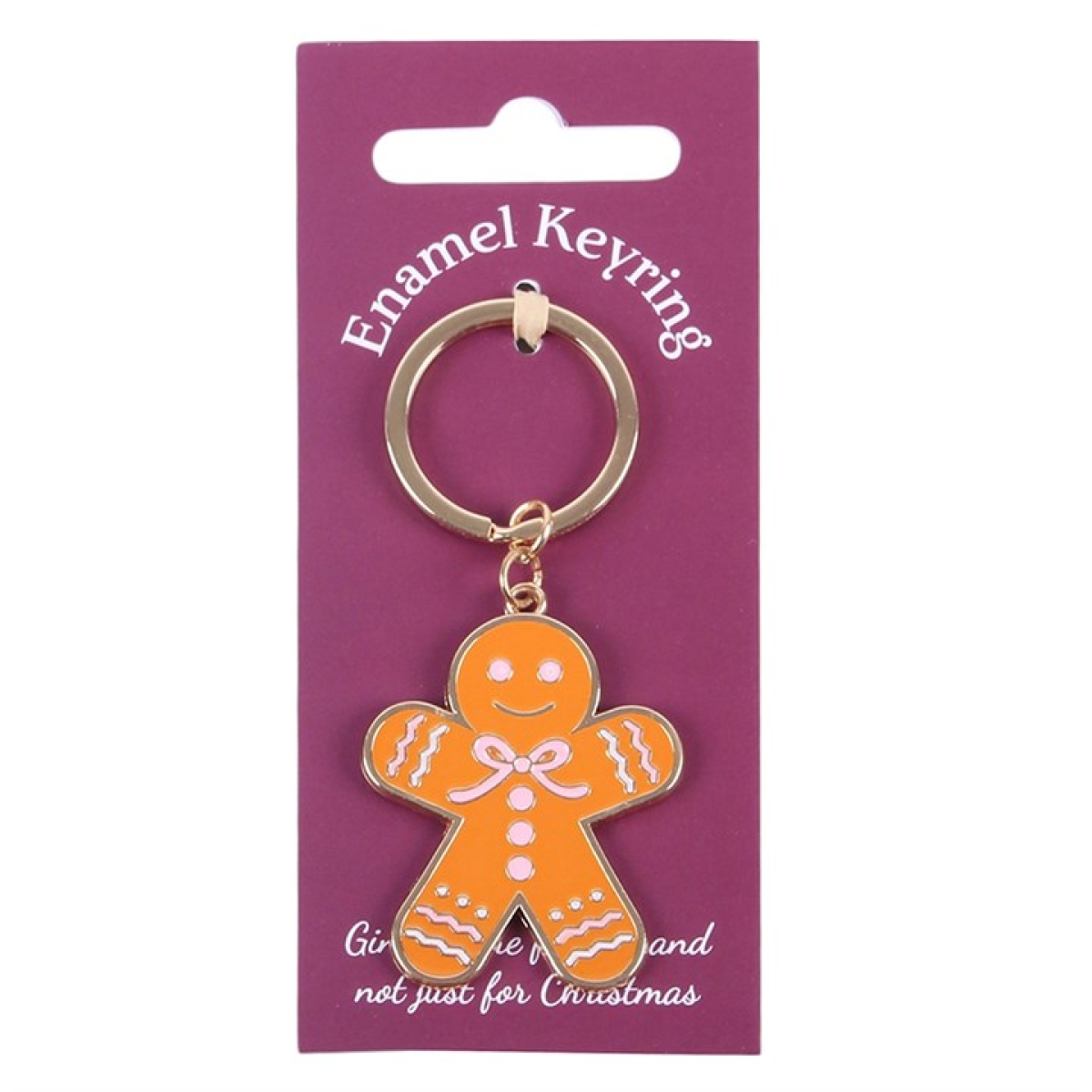 Pink Bow Gingerbread Man Keyring N/A