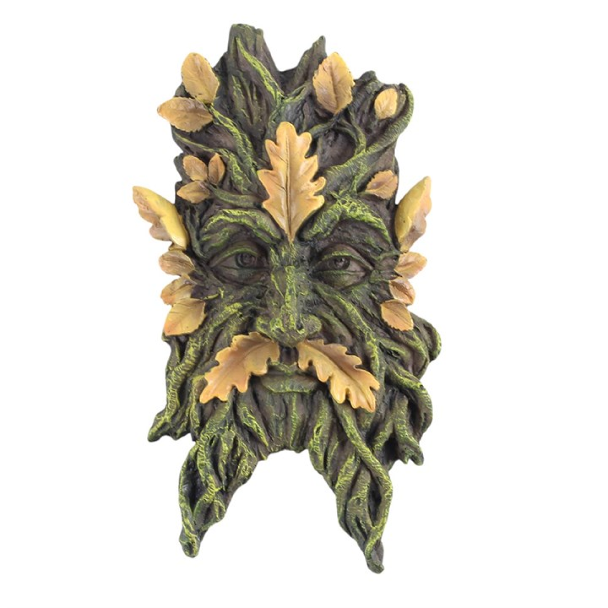 Green Man Yellow Oak Leaf Wall Plaque N/A