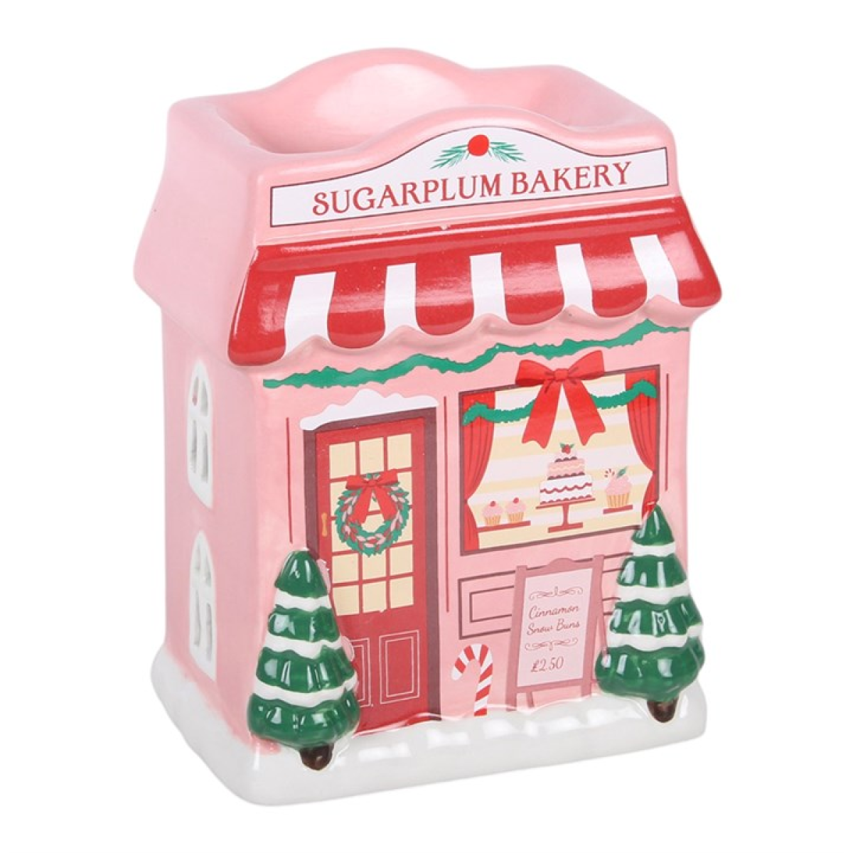 Candy Cane Bakery ceramic oil burner close up