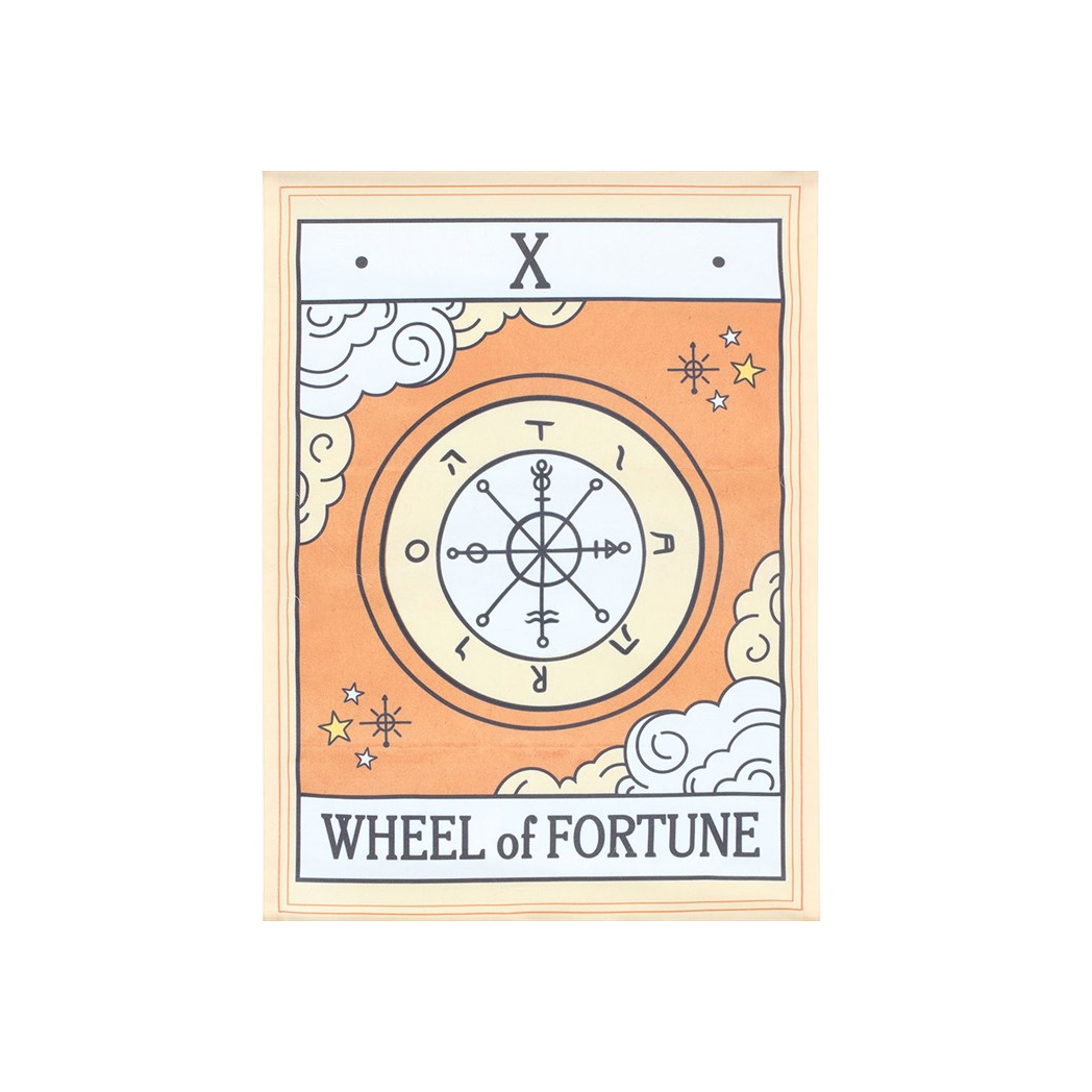 The Wheel of Fortune Vintage Tarot Wall Hanging N/A