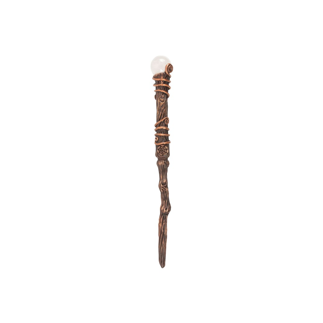 Energy Clearing Aura Quartz Crystal Wand with Pouch N/A