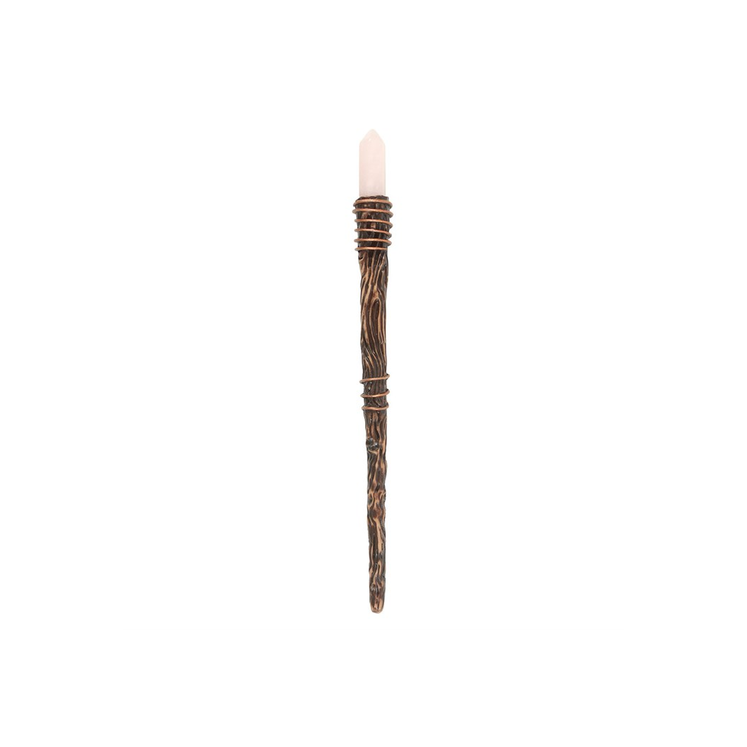 Thin Romance Rose Quartz Crystal Wand N/A