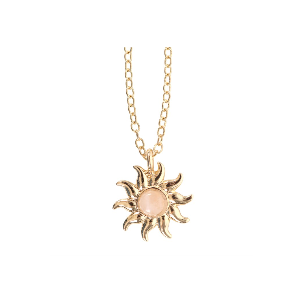 The Sun Celestial Rose Quartz Necklace Card N/A