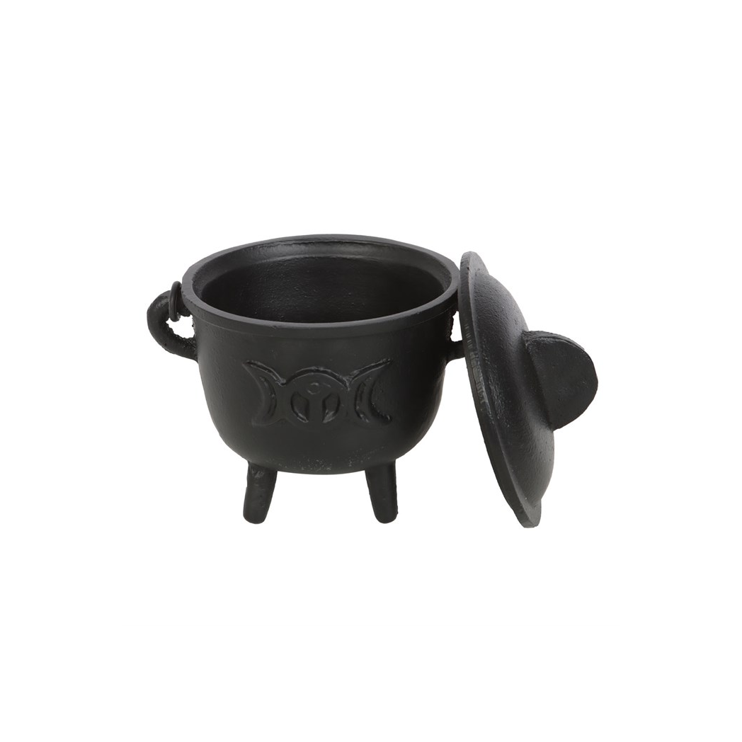 11cm Cast Iron Cauldron with Triple Moon N/A