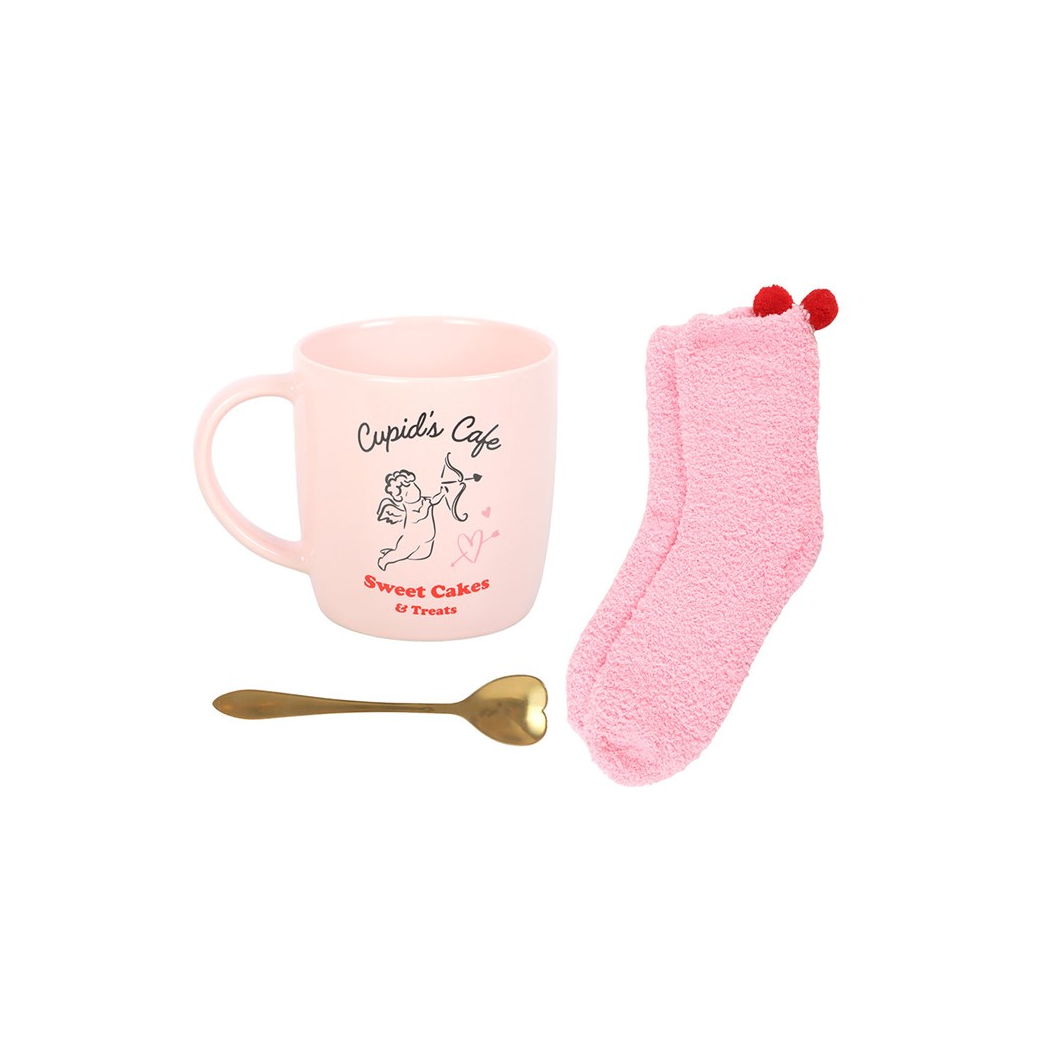 Cupid's Café Mug, Spoon and Socks Set N/A