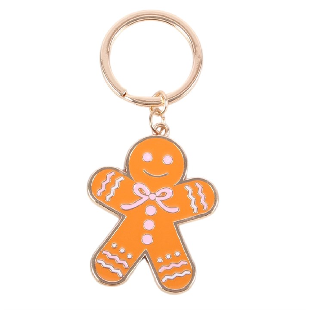 Pink Bow Gingerbread Man Keyring N/A
